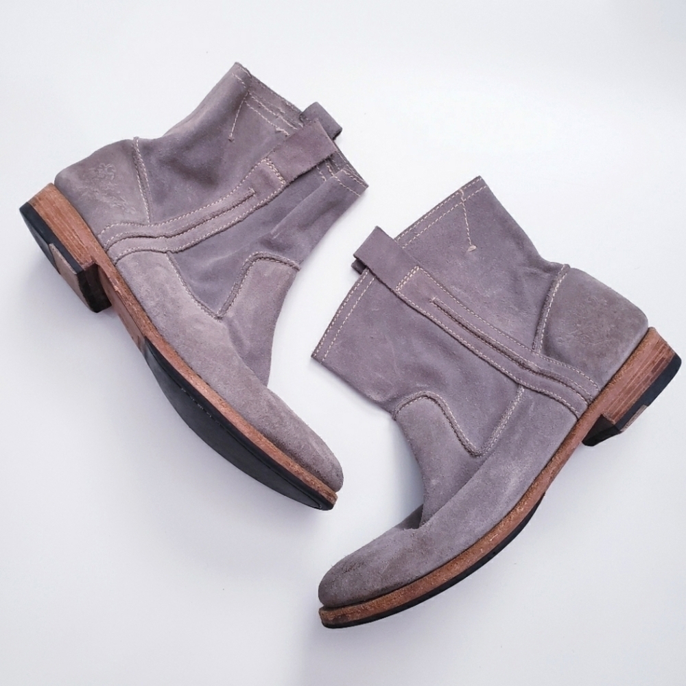 Blackstone Water‎ Resistant Gray Suede Soft Ankle Boots